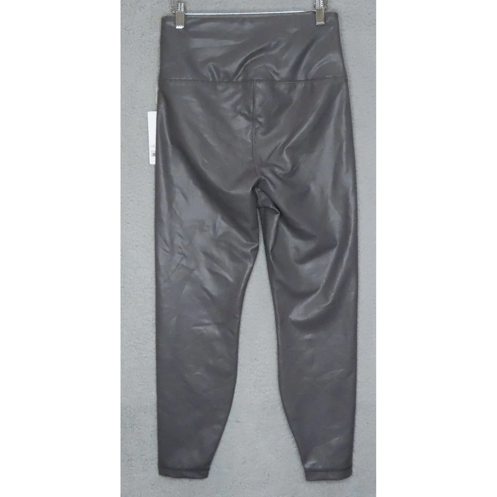 Yogalicious Lady Love Faux Leather Ankle Tight Leggings Pavement‎ Grey Large NEW